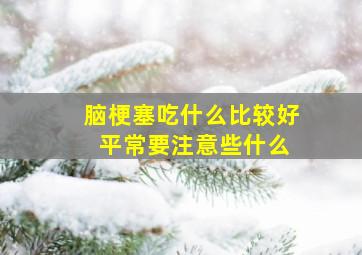 脑梗塞吃什么比较好 平常要注意些什么